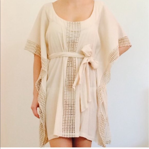 NWT French Connection Cream Infinity resort Kimono Kaftan beach Coverup Dress XS - Picture 1 of 4